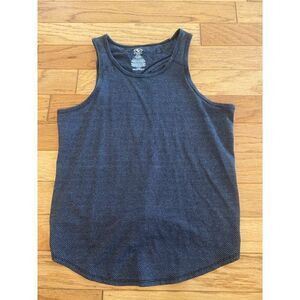 Athletic women's grey sleeveless open tied back breathable tank size small
